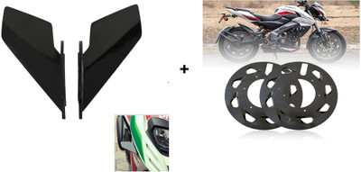 VermsBikers Wheel Cover 17inch carbon+Universal Small Wings winglet Black Bike Fairing Kit