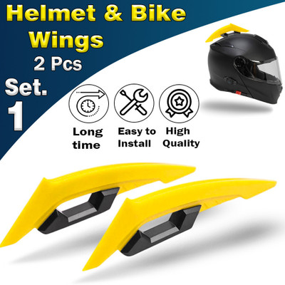 Dashify 2pcs Universal Motorcycle Winglet Aerodynamic Spoiler Yellow Bike Fairing Kit