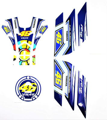 Gogna Mart Yamaha R15 V3 VR 46 Full Tank pad Sticker kit Tank pad Bike Fairing Kit