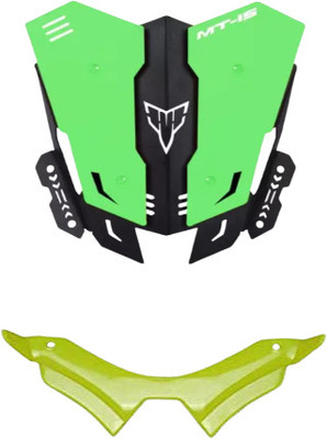 Gogna Mart mt 15 CNC short double color visor black/ blue Bike and mt 15 winglet green Bike Fairing Kit