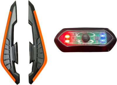 Gogna Mart Helmet light Cops & Aerodynamic wings Orange universal for bikes, car & helmet Bike Fairing Kit