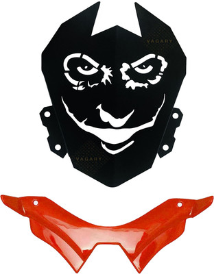 Vagary Joker Design Metal Visor With Red Winglet For Yamaha MT 15 Bike Fairing Kit