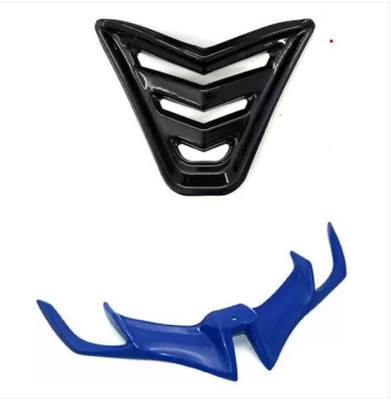 Gogna Mart Nose Grill For Yamaha R15 V3 shine Black + winglet blue Bike Bike Fairing Kit