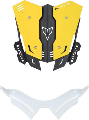 Gogna Mart mt 15 CNC short double color visor black/yellow Bike and mt 15 winglet white Bike Fairing Kit