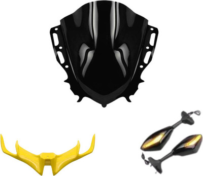 Gogna Mart yamaha r15 v4 visor ,v3 winglet yellow and led mirror Bike Fairing Kit