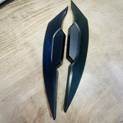 Gogna Mart 2pcs Universal Motorcycle Winglet Aerodynamic Spoiler Wing Side Spoiler BLACK Bike Fairing Kit