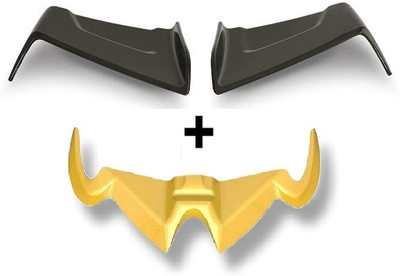 VermsBikers Pulsar Rs200 Winglet Yellow+bike side wings winglet black for all bikes Bike Fairing Kit