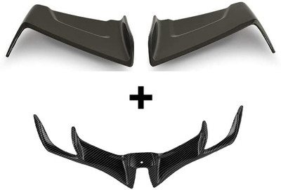 VermsBikers R15v3 Glossy Carbon winglet 2.0+bike side wings winglet black for all bikes Bike Fairing Kit