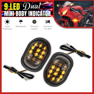 BRXR Body Indicator Mount LED Amber Lights Blinker Turn Signal Indicator For All Bike Bike Fairing Kit