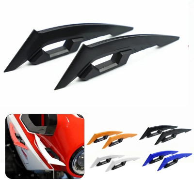 ASRYD 2pcs Universal Motorcycle Winglet Aerodynamic Spoiler Wing Side Spoiler Bike Fairing Kit