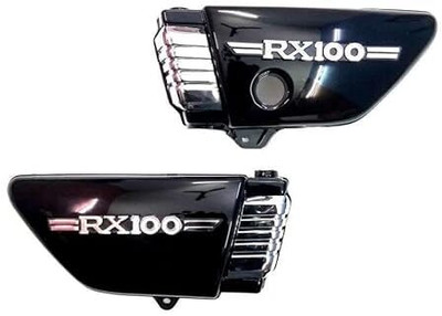 Pratham auto care Side Panel Kit Black with Side Panel Monogram and 'L' Monogram for RX100 Bike Fairing Kit