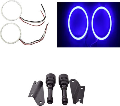 Gogna Mart Pulsar Rs 200 Frame Slider Crash Guard with Brackets and ring light blue Bike Fairing Kit