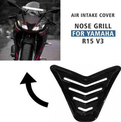 ASRYD Nose Grill R15 V3 Air Intake Cover Filter Nose Grill for Yamaha R15 V3 (BLACK) Bike Fairing Kit