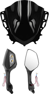 Gogna Mart Adjustable Rear View Side Mirror with Turn Signal Led Indicator, r6 mirro Bike Fairing Kit