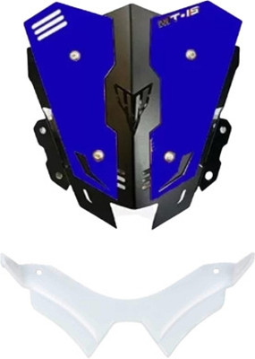Gogna Mart mt 15 CNC short double color visor black/ blue Bike and mt 15 winglet white Bike Fairing Kit