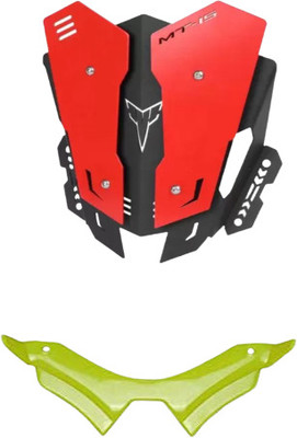 Gogna Mart mt 15 CNC short double color visor black/red Bike and mt 15 winglet green Bike Fairing Kit