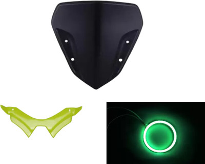 Gogna Mart yamaha mt 15 visor , mt 15 winglet green and mt 15 angel ring light Bike Fairing Kit
