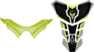 Gogna Mart Tank Pad for Yamaha MT 15 (Green) and mt 15 winglet green Bike Fairing Kit