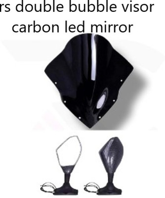 Gogna Mart rs 200 double bubble visor with bike carbon led mirror Bike Fairing Kit