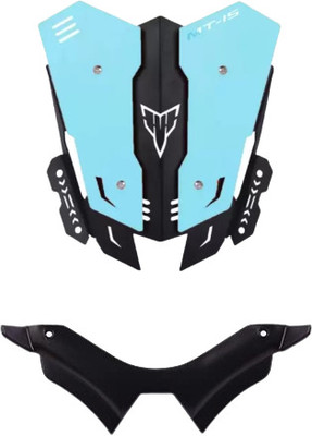 Gogna Mart mt 15 CNC short double color visor black sky blue Bike and mt 15 winglet black Bike Fairing Kit