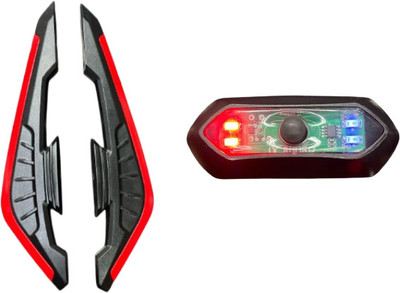 Gogna Mart Helmet light Cops & Aerodynamic wings red universal for bikes, car & helmet Bike Fairing Kit