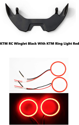 VermsBikers K.T.M RC Winglet (Black) With KTM RC200/390 ring light Red Bike Fairing Kit