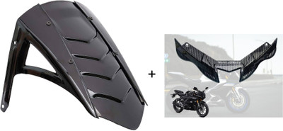 VermsBikers R15V4/M Premium Carbon Winglet +SharkFin Rear Fender for R15 V3/R15 V4 (Black) Bike Fairing Kit