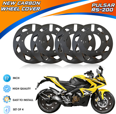 Atoray New Carbon Pattern Pro Disc Wheel Cover 17 inch Set of 4 For Bajaj Pulsar RS 200 Bike Fairing Kit