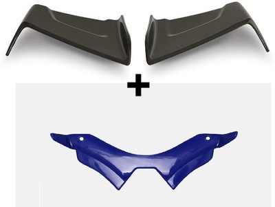 VermsBikers MT Bike Winglet for Yamaha (Blue)+bike side wings winglet black for all bikes Bike Fairing Kit