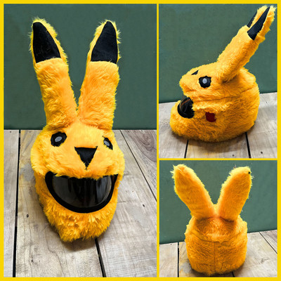 SRPHERE Yellow Pikachuu Style Bunny Helmet Cover For Full Face Helmet Motorbike Helmet(Yellow)
