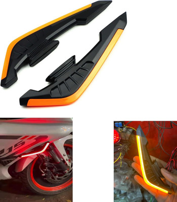 VermsBikers Bike Side Wings Winglet with led light universal for all bikes 1pc (yellow) Bike Fairing Kit