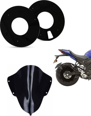 acube mart WHEEL DISC cover for 17inch wheel, black 17A-1 with R15 v3 single bubble visor Bike Fairing Kit