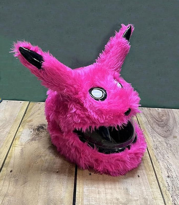 V VANTRA GA-ZI-PINK COLOUR PIKACHU HELMET COVER Motorbike Helmet (pink) Bike Fairing Kit