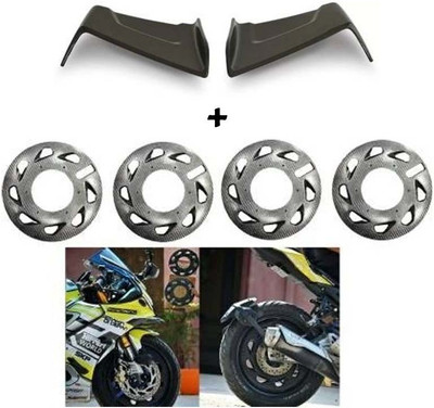 way2gmart ducati style carbon wheel cover 17inch + wings winglet black Bike Fairing Kit