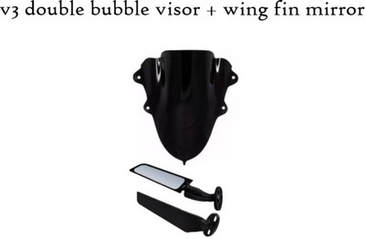 Gogna Mart r15 v3 double bubble visor + bike wing fin mirror black Bike Fairing Kit