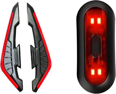 Gogna Mart 2pcs Universal Motorcycle/helmet Winglet Red & Helmet Blinker Universal For all Bike Fairing Kit