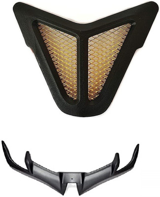 acube mart Nose Grill For Yamaha R15 V3 golden + r15 v3 winglet grey Bike Fairing Kit
