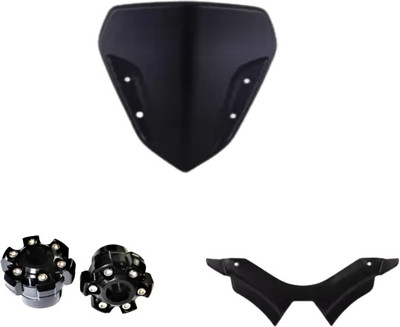 Gogna Mart yamaha mt 15 visor , mt winglet black and fork slider black Bike Fairing Kit