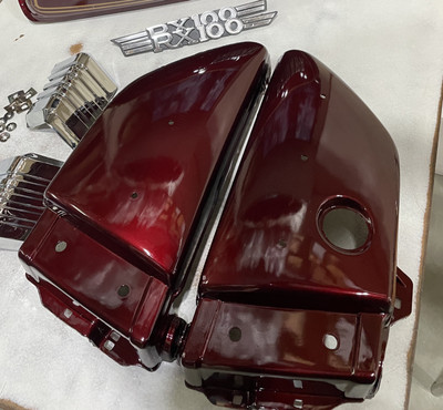 A.A.I Rx100 Battery Side Panel Set with Monogram Chrome Kit (Wine Red) Bike Fairing Kit