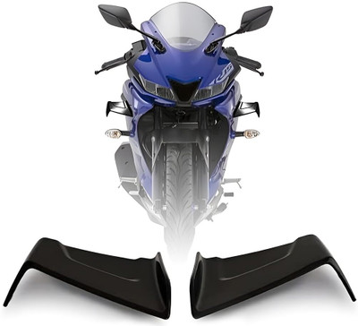 BRXR Universal Winglet PRO Canard Wind Deflectors I Side Wing Extensions Black Bike Fairing Kit