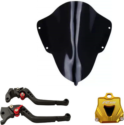 Gogna Mart Visor for Yamaha R15 V3, r15 lever black and key jacket yellow Bike Fairing Kit