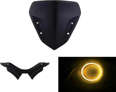 Gogna Mart yamaha mt 15 visor , mt 15 winglet black and mt 15 angle ring light yellow bikee Bike Fairing Kit