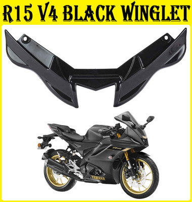 HALLOWS NEW Winglet For Yamaha R15 V4 Bike_(Black) Bike Fairing Kit
