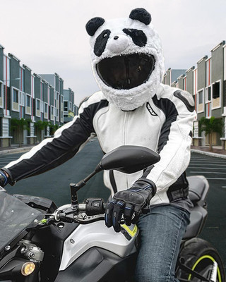 V VANTRA Panda Helmet Cover Motorbike Funny Case for Full Face Helmet Helmet Buckle Clip Bike Fairing Kit