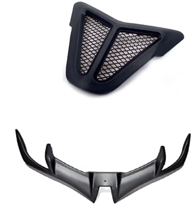acube mart Nose Grill For Yamaha R15 V3 Black + r15 v3 winglet grey Bike Fairing Kit