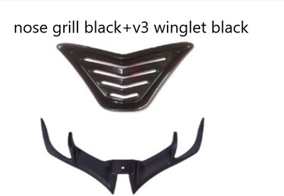 Gogna Mart nose grill black and v3 winglet black Bike Fairing Kit