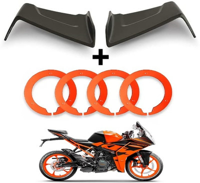 VermsBikers bike side wings winglet black for all bikesWheel cover 17inch orange+ Bike Fairing Kit