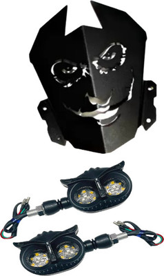 Gogna Mart MT 15 Visor Imported Short Black Visor for Yamaha and owl indicator Bike Fairing Kit