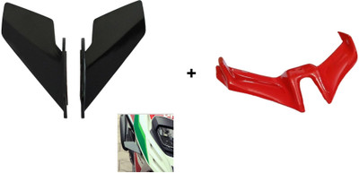 VermsBikers R15V3 Winglet (Red)+Universal Small Wings winglet Black Bike Fairing Kit