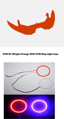 VermsBikers K.T.M RC Winglet (Orange) With KTM RC200/390 ring light cops Bike Fairing Kit